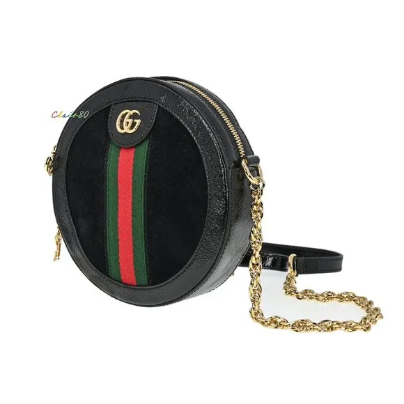 Gucci Ophidia Suede Round Cross Body Bag - Picture 2 of 11